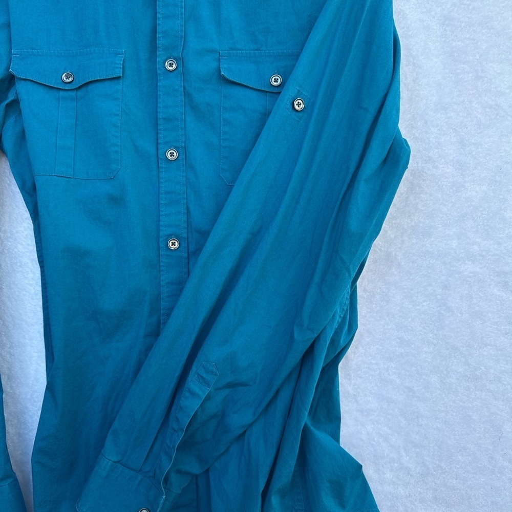 Express Turquoise Button-Up Shirt - Picture 6 of 10